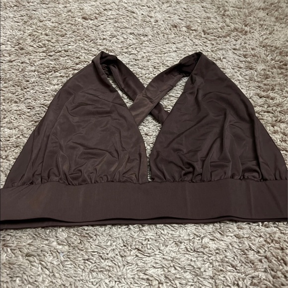 Brown Criss Cross Crop Top - Picture 7 of 9